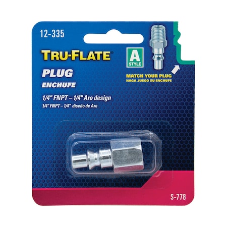 Tru-Flate Tru-Flate Steel Air Plug 1/4 in. Female 1 pc 12335